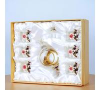 Juego de 8 piezas de Flores Coloridas de Esmalte Transparentes para Mesa de Banquete en Casa, Té Fu Resistente al , Taza de Té, Tetera, Taza de Agua, de Regalo