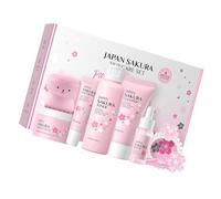 Juego de 8 piezas de flores para el cuidado de la piel con tónico limpiador, sueros de crema para ojos, esencias, clip para el cabello para mujer