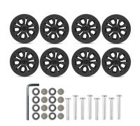Juego de 8 piezas universales de repuesto de maleta de 55 x 11 mm, kit de reparación doble, fácil instalación, rodamiento suave, Black