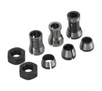 Juego de 8 pinzas de acero al carbono para fresas, 6 mm, 6,35 mm, 8 mm, para máquinas de grabado y carpintería, sujeción precisa