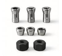 Juego de 8 pinzas para fresadora - Adaptadores universales para recortadores y grabadores para Einhell, Makita, Bosch, Dewalt, para trabajos de madera de precisión