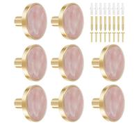 Juego de 8 pomos de aleación de zinc cepillado para gabinete, 32 x 25 mm, tiradores decorativos exquisitos para muebles de armario, cajón, puerta de tocador (rosa)