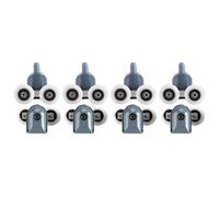Juego de 8 rodillos para puerta de ducha, ruedas deslizantes duraderas, 4 superiores y 4 inferiores for bandeja de baño