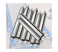 Juego de 8 rodillos transportadores de acero galvanizado. Diámetro: 2,5 cm, 5,1 cm, 7,6 cm, 10,2 cm, 12,7 cm, 160,3 cm, 180,3 cm, 240,2 cm. Piezas de repuesto resistentes para un manejo eficiente de