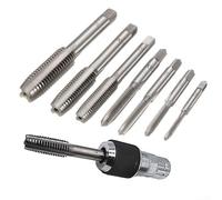 Juego de 8 roscas M3-M12, portabrocas de sujeción portátil de 3/8 pulgadas, adaptador de agujero interior, llave de grifo de sujeción ajustable