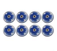 Juego de 8 ruedas intermitentes para patines en línea con luces LED autogeneradoras, no requiere batería, dureza 82a, poliuretano 64, 70, 80 mm, tamaño para deportes al aire libre, azul (64 mm)