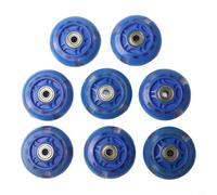 Juego de 8 ruedas intermitentes para patines en línea con luces LED autogeneradoras, no requiere batería, dureza 82a, poliuretano 64, 70, 80 mm, tamaño para deportes al aire libre, azul (70 mm)