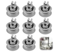 Juego de 8 Ruedas para Lavavajillas Compatibles con Bosch Siemens Neff Beko | Rodillos de Cesta Superior, Recambios de Alta Resistencia Térmica, Repuestos Compatibles de Fácil Instalación, Gris