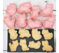 Juego de 8 sellos 3D para galletas de gato, magdalenas, panqueques, manzanas, pasteles, galletas, frutas y sándwiches, para decoración de fiesta de gatos