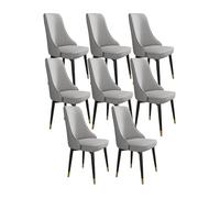 Juego de 8 sillas de comedor modernas, elegantes asientos tapizados de piel sintética con comodidad acolchada, patas de metal duraderas, ideales para cocina, comedor y espacios de estar