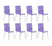 Juego de 8 sillas de espera pepe madera lila 47x43x87 cm