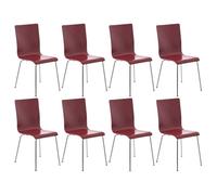 Juego de 8 sillas de espera pepe madera rojo 47x43x87 cm