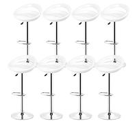 Juego de 8 taburetes de bar ajustables de plástico ABS de altura 81-111 cm, diseño moderno blanco, perfecto para cocina, isla de comedor, fiesta y muebles de bar en el hogar