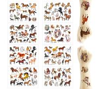 Juego de 8 tatuajes en forma de caballo, pegatinas temporales para niños, pegatinas de tatuaje para niños, pegatinas de tatuajes impermeables para bolsas de regalo para cumpleaños infantiles