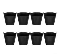 Juego de 8 tazas de silicona para magdalenas, para hornear, freidora, horno, microondas, antiadherentes, reutilizables, moldes para magdalenas, recipientes para huevos escalfados (negro)