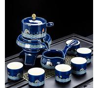 Juego de 8 tetera de cerámica para el hogar, tetera china clásica de cerámica de hueso de porcelana Gaiwán, juego de tetera Kung Fu para regalo, juego de té de viaje para amantes del té (A)