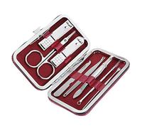 Juego de 8 tijeras de uñas de acero inoxidable para uñas cortadoras juego de uñas de dedo (rojo)
