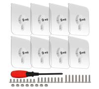 Juego de 8 tornillos adhesivos para colgar en la pared, sin dejar rastro, sin taladrar, con 3 tornillos de diferentes tamaños para baño, cocina, almacenamiento, azulejos, pared y ducha