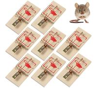 Juego de 8 trampas para ratones reutilizables con mecanismo de acción rápida, gran impacto, controla eficazmente los ratones y roedores en hogares y jardines (tamaño pequeño).