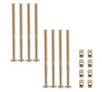 Juego de 8 tuercas M6 x 110 mm para muebles, chapado en zinc, tornillo hexagonal con tuercas de barril para sillas, camas y armarios