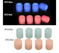 Juego de 8 válvulas fluorescentes para neumáticos, para coches, camiones y motocicletas, mejora la visibilidad en carreteras oscuras (4 rojas + 4 azules)