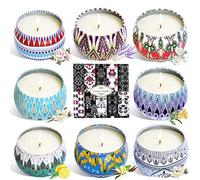 Juego de 8 velas perfumadas de regalo de soja natural pura lata lata cera aromaterapia velas mujeres día de la madre cumpleaños Navidad Yoga decoración