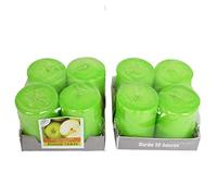 Juego de 8 Velas Votivas Decorativas, Anti-Tabaco, Entregadas en su Caja, Para La Decoración Del Interior De Su Casa Y Crear Un Ambiente. Verde, aroma de manzana 4x6 cm Duración 10h