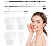 Juego de 80 adhesivos faciales invisibles y 3 cuerdas de elevación para efectos de elevación instantáneos de la cara, el cuello y los ojos