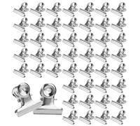 Juego de 80 clips de papel pequeños de bulldog plateado (22 mm de diámetro), clips de metal para fotos, para oficina, escuela y hogar, clips resistentes para fijar documentos, fotos y recibos