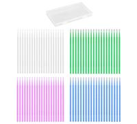 Juego de 80 pinceles finos para pintura en 4 tamaños: 1,0 mm, 1,5 mm, 2,0 mm, 2,5 mm, 4 colores, morado, blanco, verde, azul para reparación de pintura con caja de almacenamiento