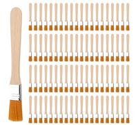 Juego de 80 pinceles pequeños de cerdas de 13,5 cm, pincel plano, pincel de pintura con mango de madera para pinturas, suministros de pintura, pintura, manualidades, pintura de paredes