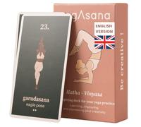 Juego de 80 tarjetas de yoga Hatha Vinyasa - Versión inglesa - Todos los niveles: principiantes a profesores de yoga - accesibles para todos - Tarjetas de yoga con posturas de yoga para adultos