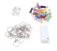 Juego de 80 Uds. De llaveros de sublimación de Metal en blanco, adorno de transferencia de calor de doble cara, llavero con borlas rectangulares