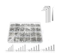 Juego de 880 tornillos de cabeza hexagonal con hexágono interior M2, M3, M4 y M5, surtido de tuercas y arandelas de acero inoxidable 304.