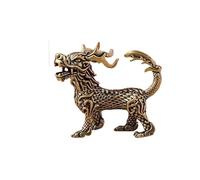 Juego de 9 adornos de cobre Dragon Offspring, estatuas Feng Shui de latón macizo