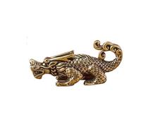 Juego de 9 adornos de cobre Dragon Offspring, estatuas Feng Shui de latón macizo