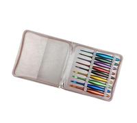 Juego de 9 agujas de ganchillo de 3,5 mm a 8,0 mm con estuche, accesorios ergonómicos de aguja