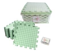Juego de 9 alfombrillas de bloqueo,Almohadillas De Ganchillo Extra Gruesas,para tejer tablas de bloqueo extra gruesas con rejilla,100 Puntadas t,Para Proyectos De Ganchillo y Fieltro,Verde