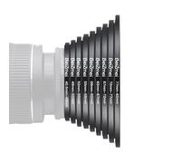 Juego de 9 Anillos adaptadores Step-up Fabricados en anodizado Aluminio (Metal), incluidos:40,5-49mm,49-52mm,52-55mm,55-58mm,58-62mm,62-67mm,67-72mm,72-77mm,77-82mm (cámara Filter Ring)