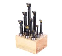 Juego de 9 barras de mandrinar de 12 mm de cabeza de acero de alta velocidad CNC herramienta de fresado de torno con base Juego de barras de taladrar Herramientas de barrenado