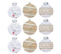 Juego de 9 bolas de Navidad irrompibles de ABS - Decoraciones festivas para árboles y decoraciones invernales - Elegantes para el hogar y las celebraciones
