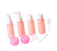 Juego de 9 botellas de viaje recargables para perfume, contenedor portátil para cosméticos, botellas de maquillaje de plástico a prueba de fugas, con cuentagotas, embudo, cuchara