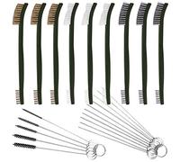 Juego de 9 cepillos de Alambre con Limpiador de carbohidratos, Juego de cepillos de Alambre FineGood para Limpieza de Detalles de Coche, 3 cepillos de latón, 3 cepillos de Acero, 3 Kits de Nailon