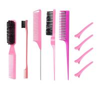 Juego de 9 cepillos multifuncionales para peluquería, peine de cola, peines esenciales para peinar y peinar la colección