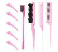 Juego de 9 cepillos tupier, cepillo de doble borde y peine de cola de rata, peine de peinado para salones de belleza, para peluquería, mujeres, salones de bebé, peluquerías