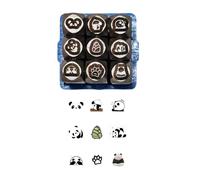 Juego de 9 cinceles de joyería con temática de panda, juego de cinceles de joyería profesionales con textura de acero para hacer patrones