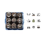 Juego de 9 cinceles de metal, herramienta de diseño de joyas, serie Panda, juego de sellos de metal, herramienta de tallado de joyas para manualidades y tallado