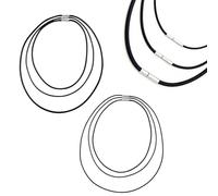 Juego de 9 collares de cuero con cierre, 45/50/60 cm, 1,5/2/3 mm de grosor, cuerda trenzada duradera impermeable para hombres y mujeres, cordón negro para todos los atuendos, 9 Sizes, Poliéster