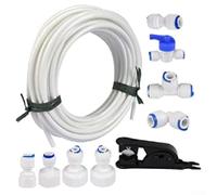 Juego de 9 conectores de tubería de entrada de agua, manguera de refrigerador de 20 metros, accesorio de filtro de agua RO de 6,3 mm, conector recto