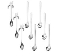 Juego de 9 cucharas para garras de gato de acero inoxidable, cuchara de postre linda, regalo para mujer, decoración de cocina, ideal para amantes de los gatos
